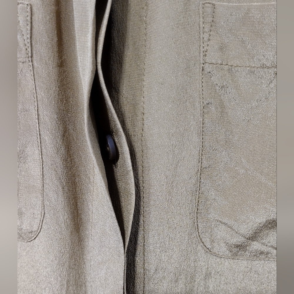 Banana Republic 100% Silk Button Down Blouse Top Tank Women's 6 Mustard Yellow - Picture 3 of 8